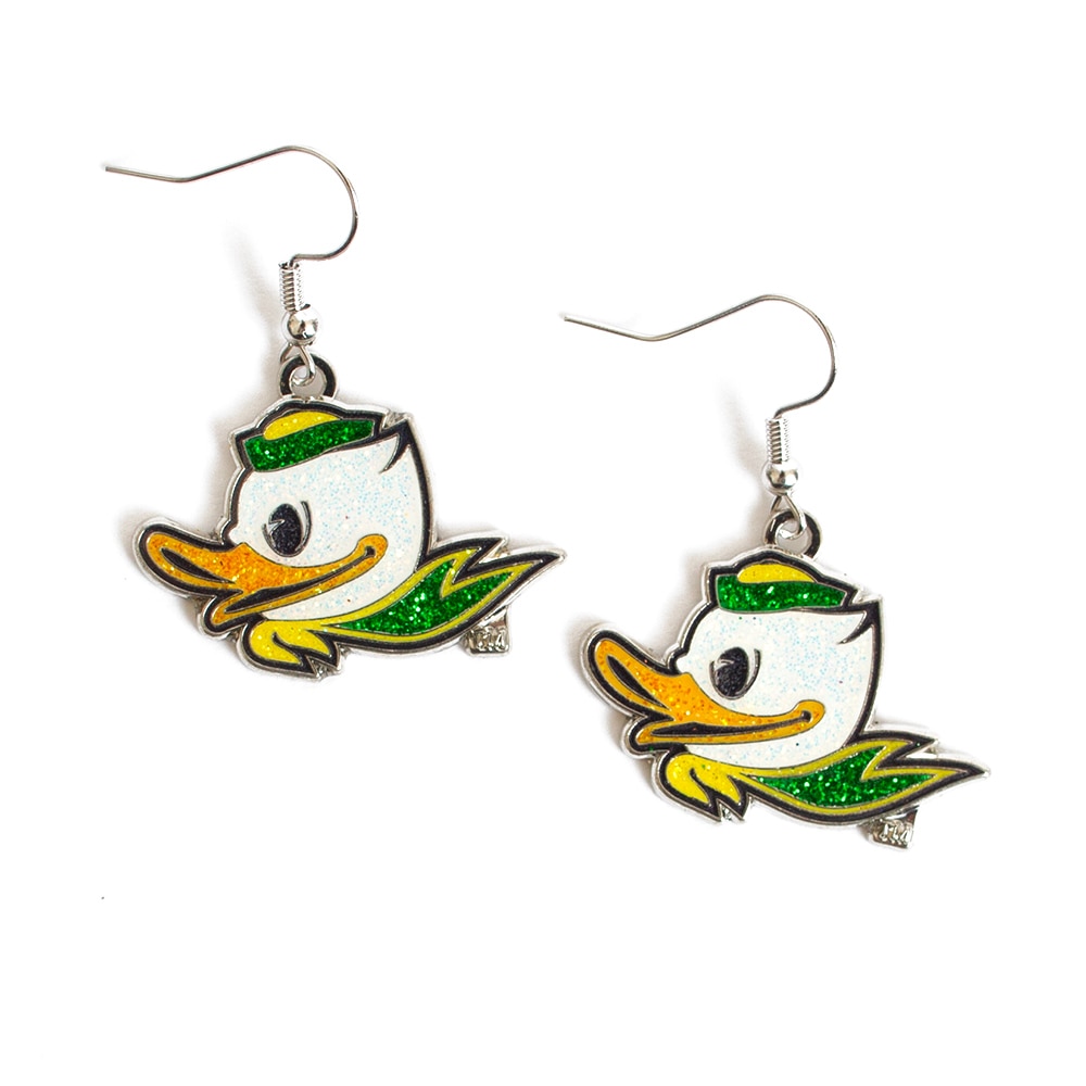 Fighting Duck, Earrings, Accessories, Women, 1.25", Aminco, Glitter Dazzle, Dangle, 960799
